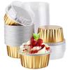50 Unidades Mini Forminhas de Bolo Forminhas de Alumínio para Cupcake Forminhas de Papel para Assar Caixas para Muffins Forminhas de Pudim Antiaderentes para Sobremesa Ferramentas de Cozinha