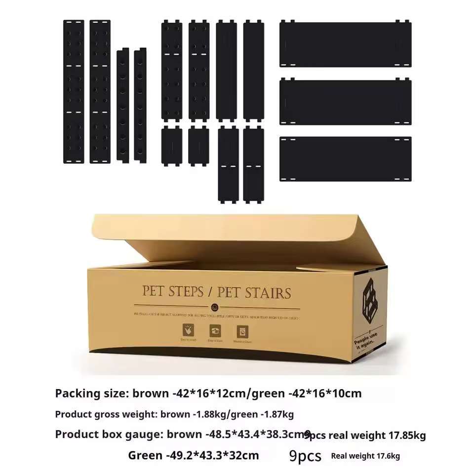 Pet ladder Assembleable dog ladder Cat detachable non-slip steps Dog bunk and unloading ladder Pet supplies