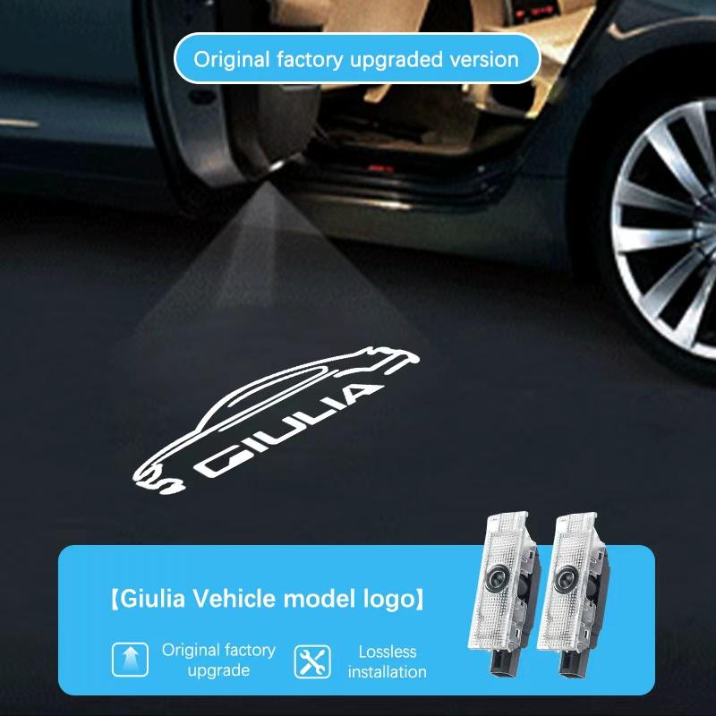 LED Car Door Logo Light Ghost Shadow Welcome Light For Alfa Romeo Giulia 952 159 166 GT Decoration Accessories zl4