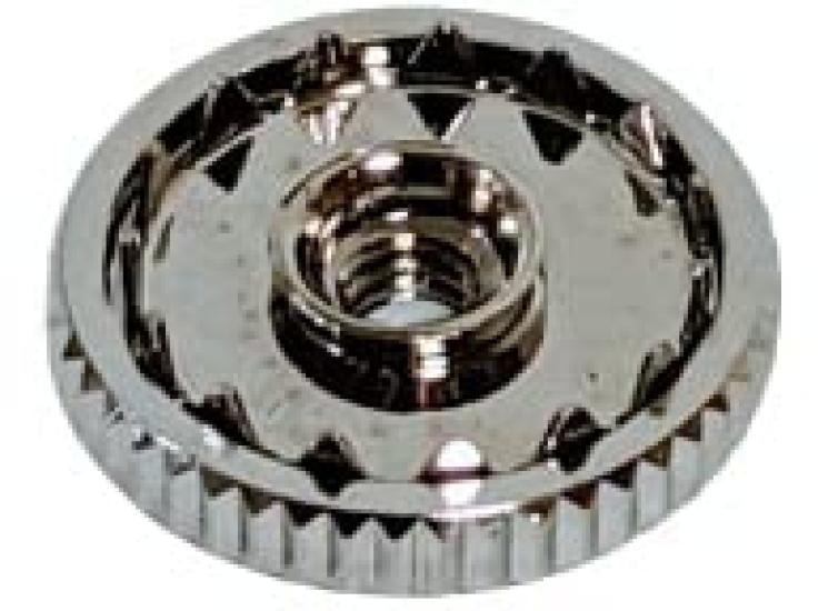 Badge Back Screw (Knurled) Rotary Screw Silver (1 piece)