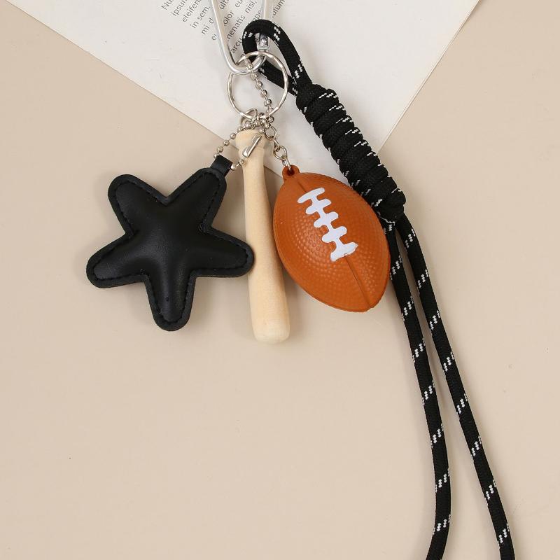 Cute Bag Pendant Keychain With Mini Camera 8 Ball Pendant Braided Strap For Handbags Backpacks Keys Decor