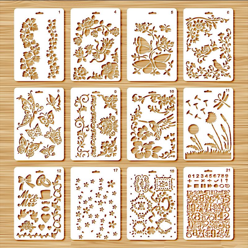 

Plant and Animal Painting DIY Stencil - Flower Graffiti PET Template