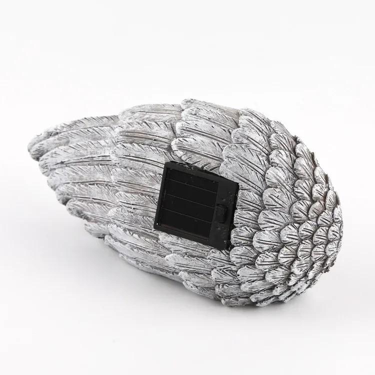 Resin Angel Dog Cat Statue Garden Decor Puppy Tombstone Sculpture Angel Wings LED Lights Garden Home Statues Figurine Gifts