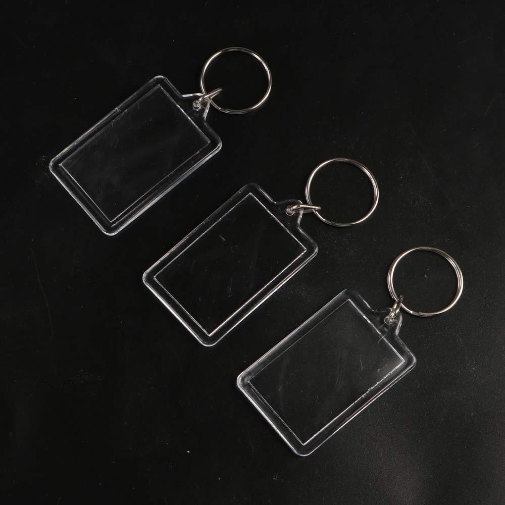 Transparent Blank Frame Keychain Key Holder Picture Frame Keyring Trendy Photo Keychain  Girls Gift