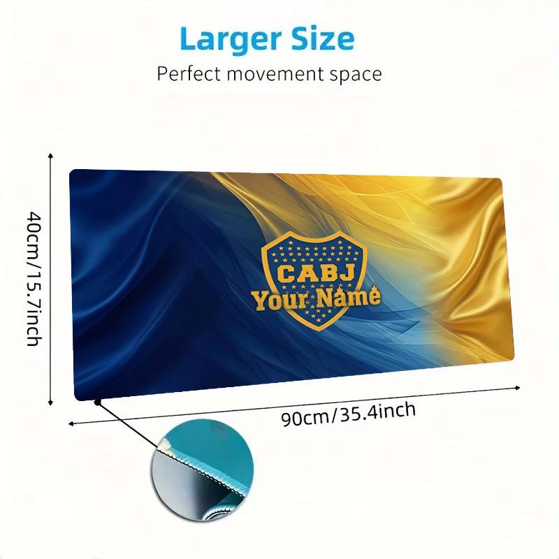 Boca Juniors Custom Name Large Size Mouse Pad Large Gaming Table Cushion Non-slip Laptop Tablet Big Mousepad XXL Mat Mini PC Playmat With Lock Edge