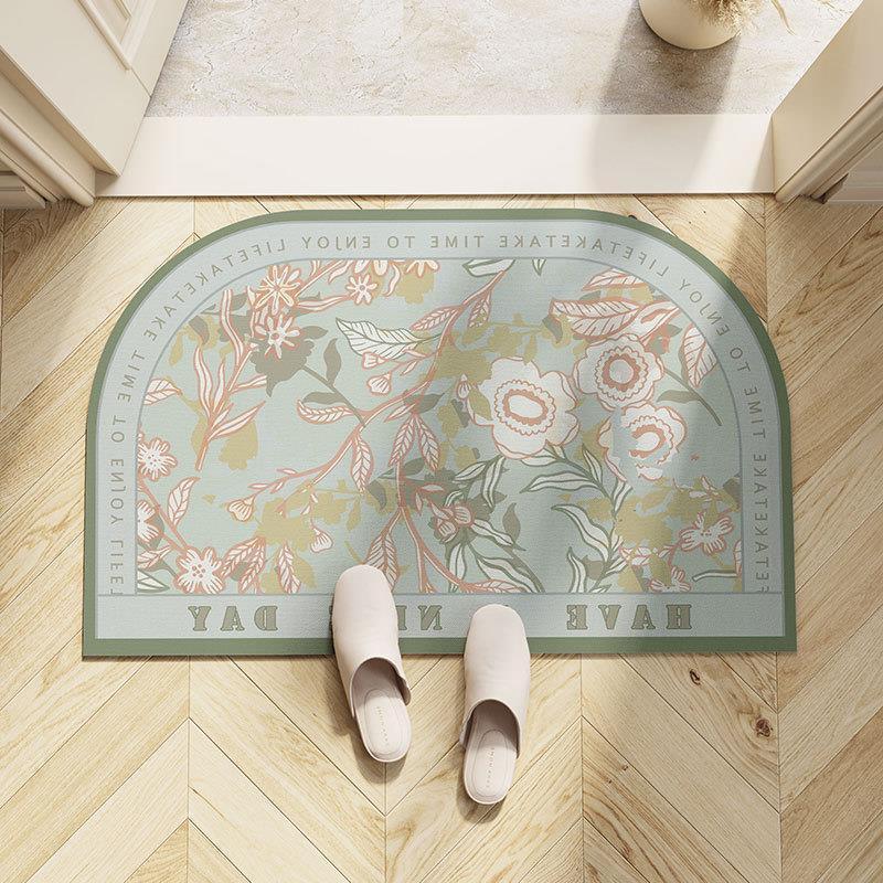 Leichter Luxus Europäische Blume Badezimmer Saugfähige Bodenmatte Weiche Kieselgur Toilette WC Bodenmatte Badtürmatte
