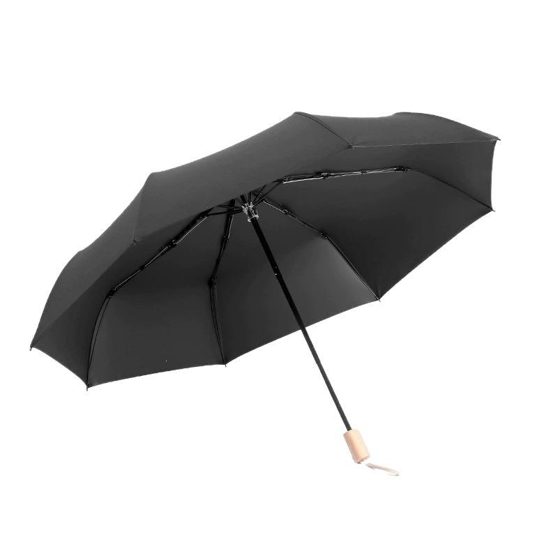 Sturdy Windproof UV-Protection Umbrella with Wooden Handle and 168 Reinforced Ribs for Sunny/Rainy Days