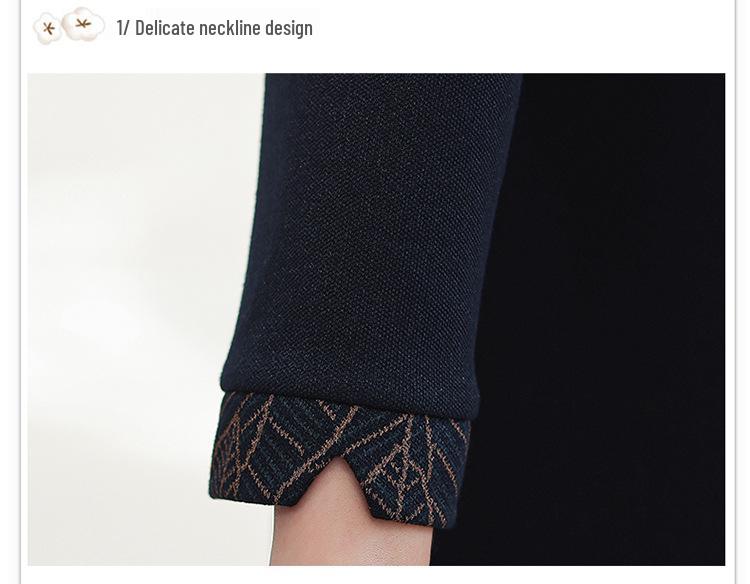 Elegant Two-Piece Knit Top for Middle-Aged and Elderly Women - Stylish Long-Sleeved Spring/Autumn Wear