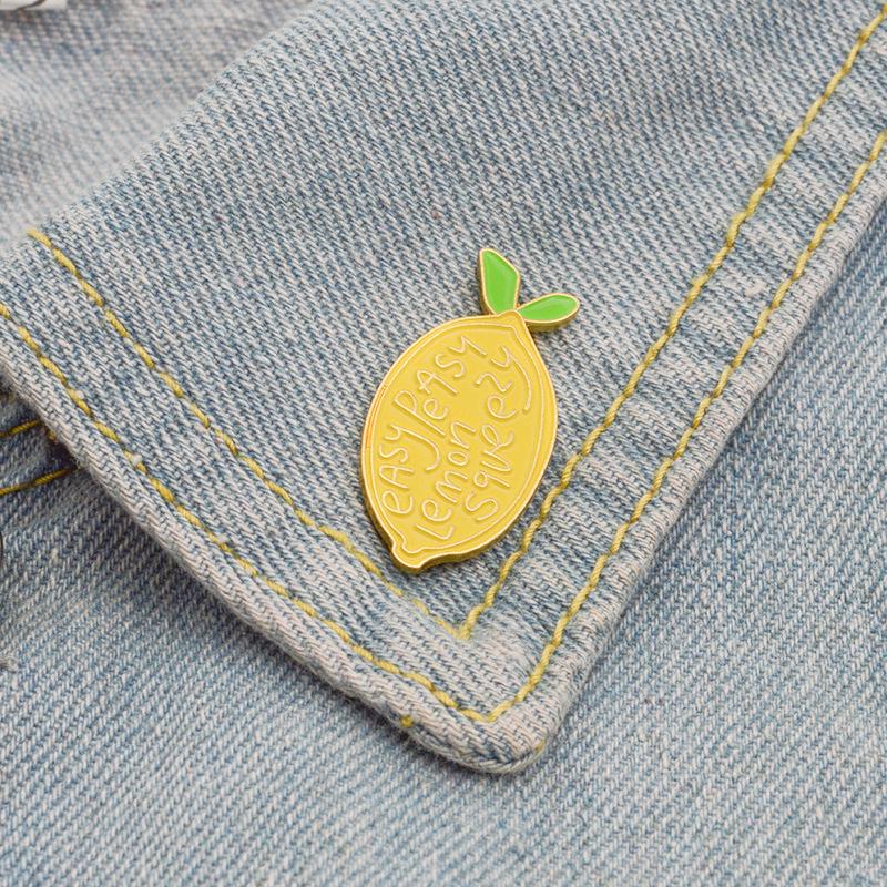Broche Limone Giallo Gocciolante Frutta Carino Kawaii Design Semplice Spilla Distintivo Accessori Borsa Abbigliamento Spilla