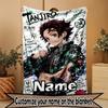Custom Name Personalized Demon Slayer Print Blanket, Home Decor, Bedroom, Sofa, Camping, Couch, Gifts for Birthday ChristmasEnthusiasts