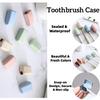 YS00270-4-Pack Wheat Straw Toothbrush Head Covers - Portable Travel & Outdoor Storage Protectors