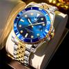 Gold Silver Popular Waterproof Olevs Watch Blue Analog Quartz Business Watch Blue Stylish Stainless Steel Watch Date Simple Large Dial Watch Fashion
