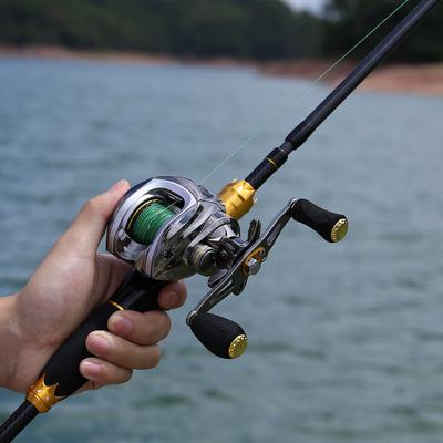 Köder Angelrute Combo Baitcastingrolle Süßwasser Carbon Magnetbremse 11+1BB Smooth Blue Tackle