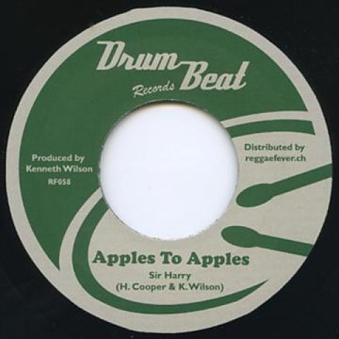 7inch Record SIR HARRY - Apples To Apples / Ambitious Man RF058 Drum Beat Recor 1972 Europe Reggae, Ska & Dub