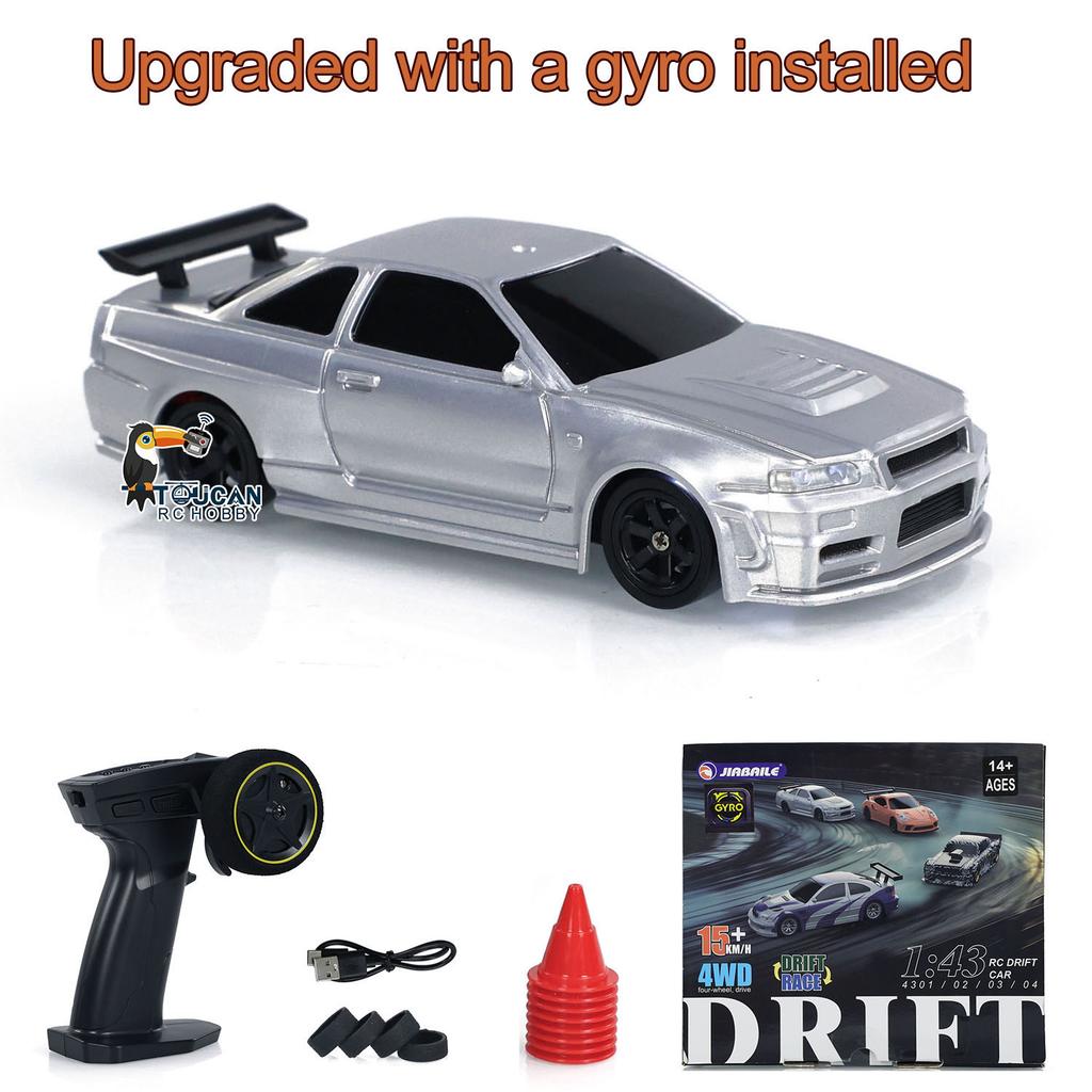 Giroscop îmbunătățit RC 1/43 Mașină de Difting Curse RTR 4WD Tracțiune pe patru roți Model cu Radiocomandă de Mare Viteză 2.4g Mașină de Curse de Drift Mini Cadouri