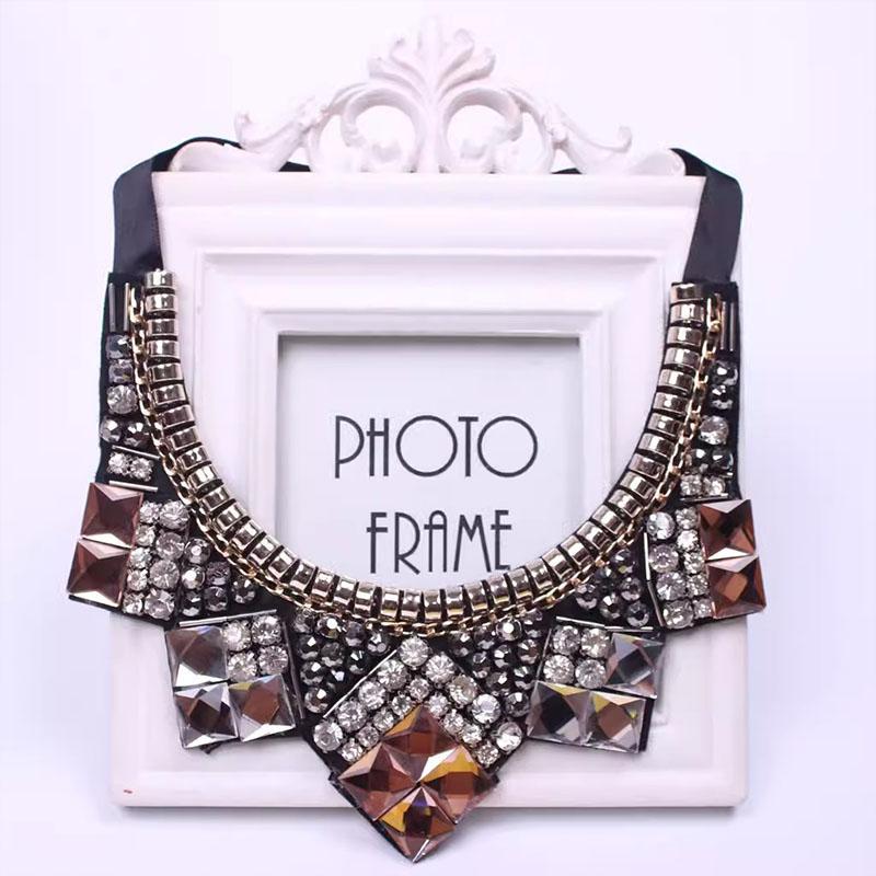 Colar Falso de Diamantes Colar de Gola de Cristal Removível Para Mulheres Gola Falsa Acessórios de Roupa Removíveis Nep Kraagie