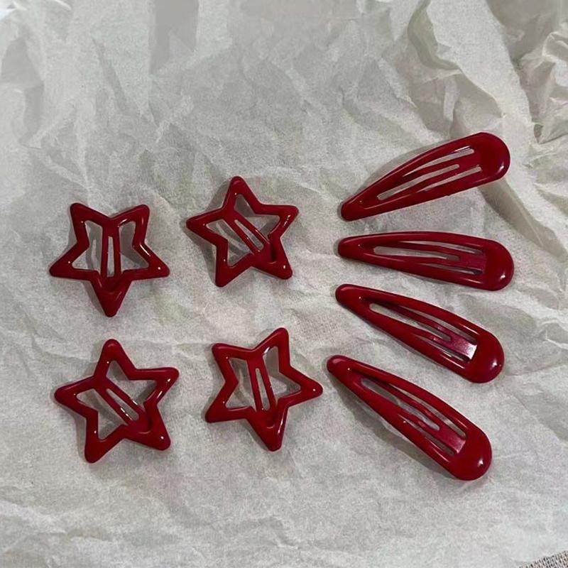 5 sztuk Czerwona Gwiazda Metalowy Zatrzask Szczęśliwy Klips Klipsy do Włosów Spinki do Włosów dla Dziewczynek Spinki Biżuteria do Włosów Spinka do Włosów Nakrycie Głowy Impreza