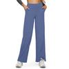 Women's Casual High-waisted Straight-leg Pants, Loose Pocket Yoga Pants