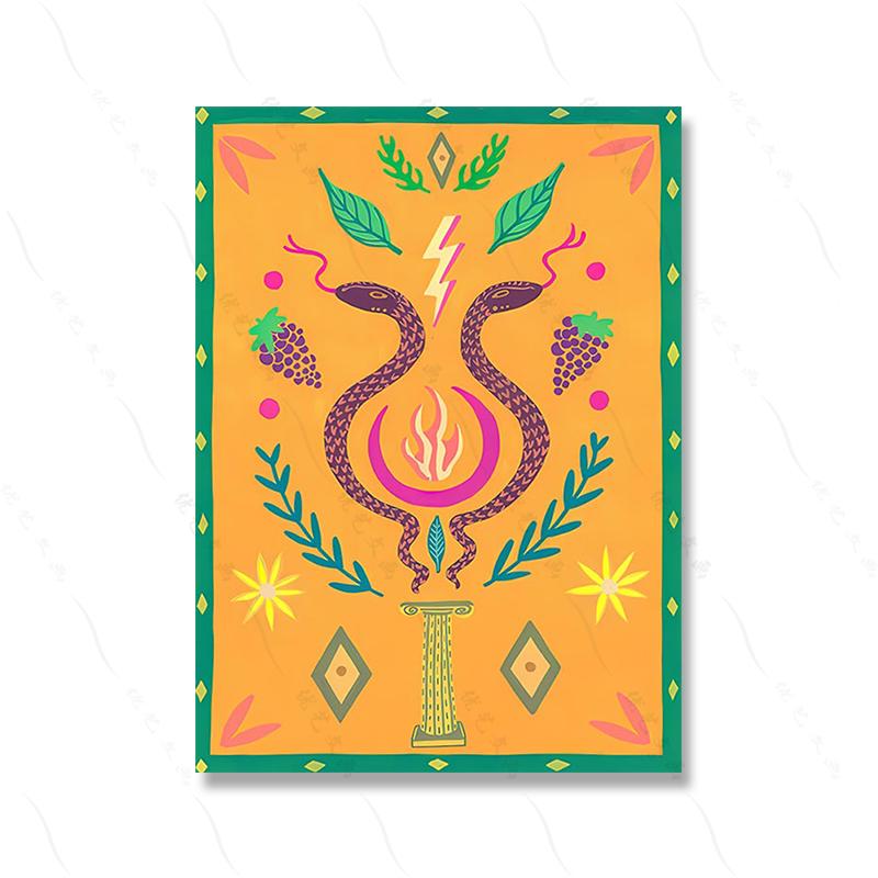 Colorful Abstract Poster Print Tiger Leopard Snake Tropical Jungle Wall Art Canvas Painting Wall Picture Living Room Decor Retro