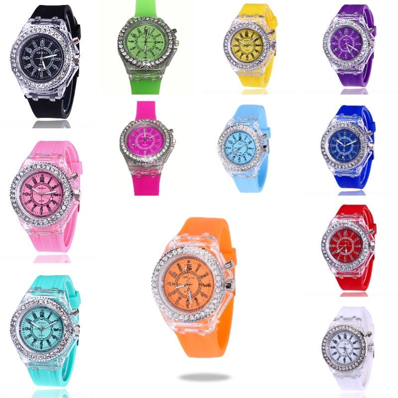 Stylish Unisex Quartz Watch With Transparent Dial Glow-in-the-dark And Water Resistance Geneva Silicone Sports Watch