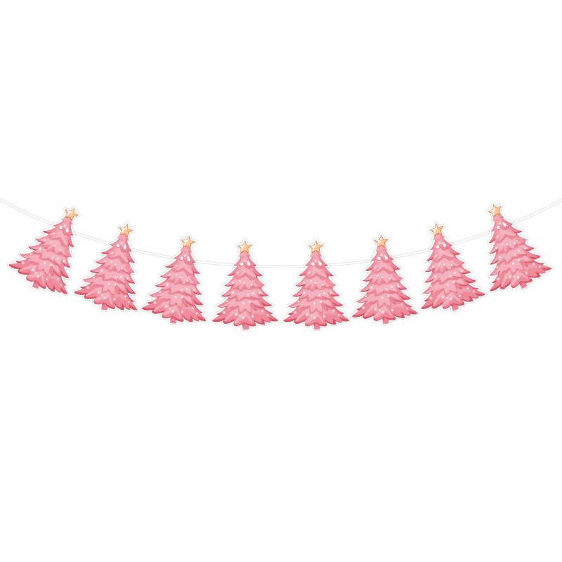 Pink Honeycomb Christmas Party Table Decorations Set