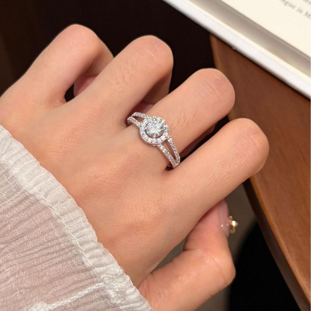 S925 Sterling Silver Moissanite Shining Planet Women's Ring
