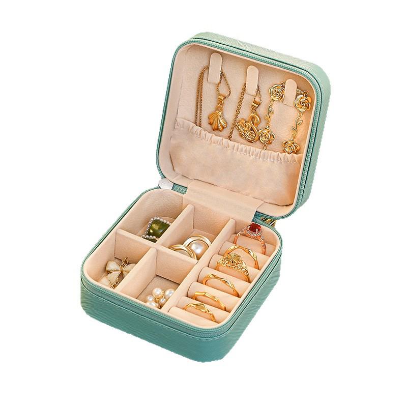 Exquisite Travel Jewelry Organizer: Compact, High-Capacity Box for Earrings, Rings, and Necklaces with Anti-Oxidation Protection