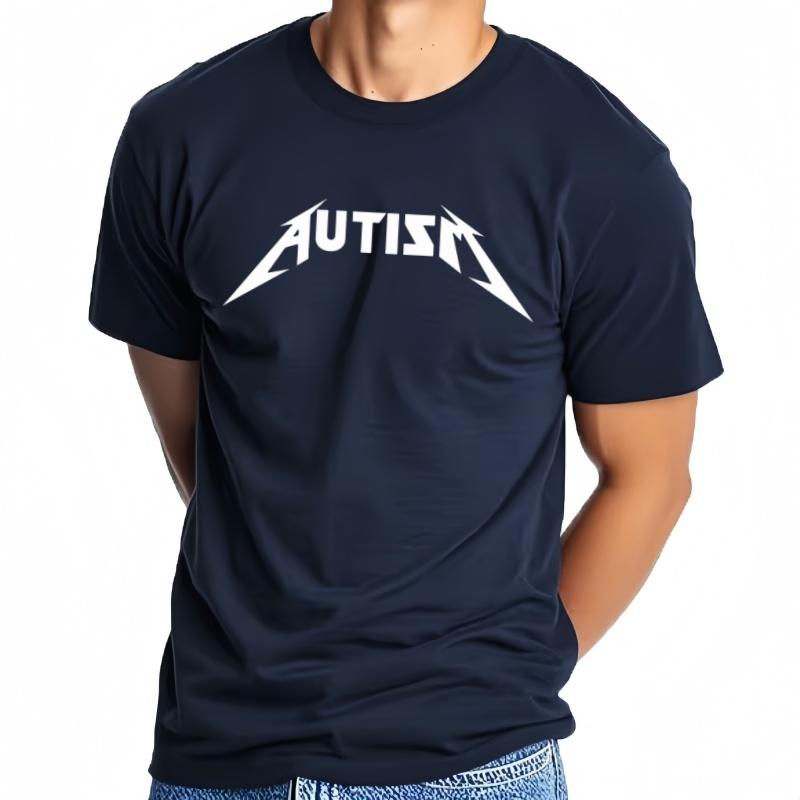 Camiseta De Manga Corta Para Hombre Y Mujer Camisa Holgada De Gran TamañO Con DiseñO De Autismo Rock Y Metal Estilo