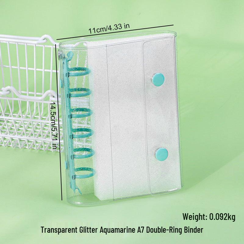 A6A7A8m5 Star Double Buckle Transparent PVC Soft Shell 6-Hole Metal Clip Planner Album Book Cover