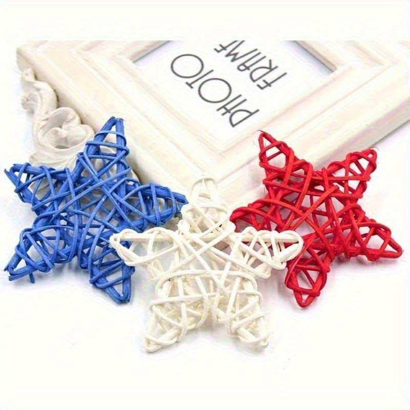 Woven Rattan Star Shaped Hanging Ornaments - Independence Day and Christmas Decoration, Shopping Mall and Home Window Decoration