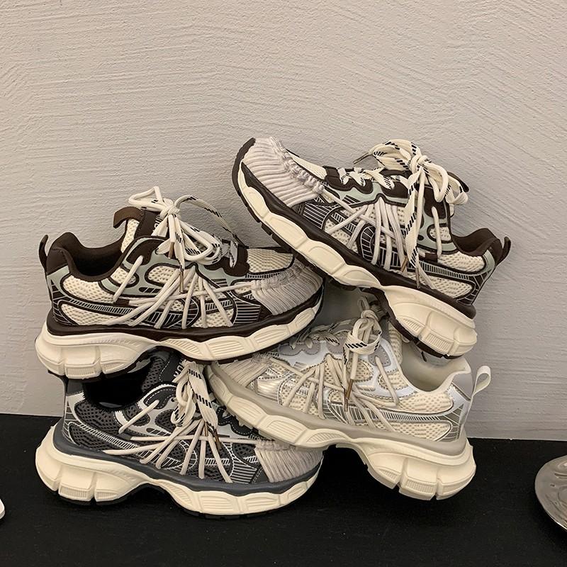 Fashion New Women's Light Sports Shoes Breathable Mesh Lace-up Thick-soled Casual Comfortable Women Fashion Shoes Zapatillas Mujer