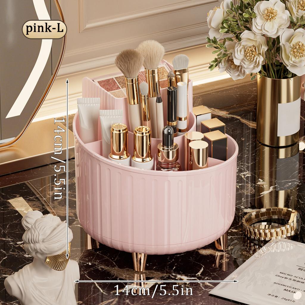 360° Rotating Makeup Organizer,Dustproof Vanity Organizer for Brush Lipstick Skincare, Bathroom Countertop Makeup Holder