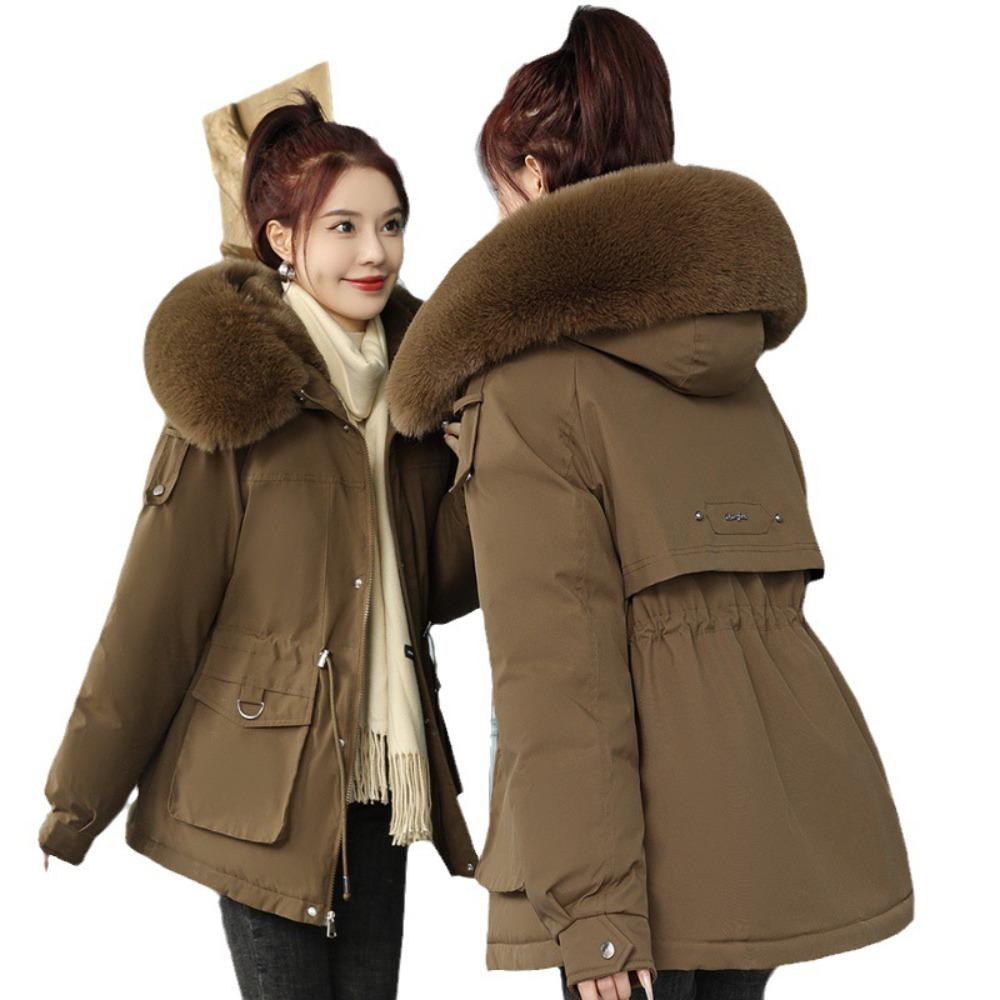 New down cotton-padded jacket for women, mid-length, Korean-style loose plus-size cotton-padded jacket