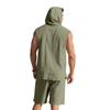 Mens Summer 2 Piece Outfit Shorts Set with Sleeveless Hooded Shirt Top Cotton Beach Casual Loose Fit Comfortable Athletic