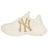 MLB Big Ball Chunky Monogram Comfortable Versatile Height Increasing Low Top Dad Shoes Unisex Sneakers White Platinum 32SHCM011-50I