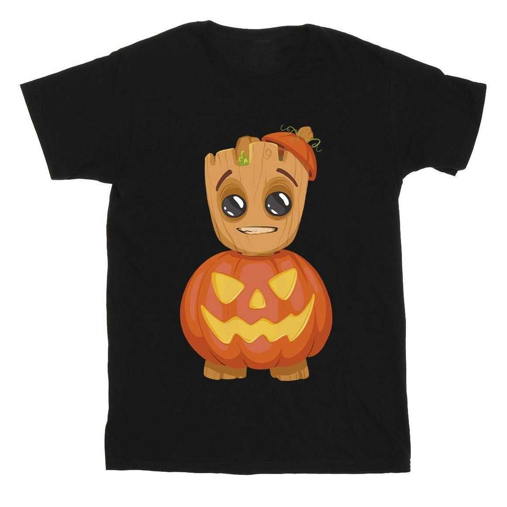 Guardians Of The Galaxy Boys Groot Pumpkin Cotton T-Shirt