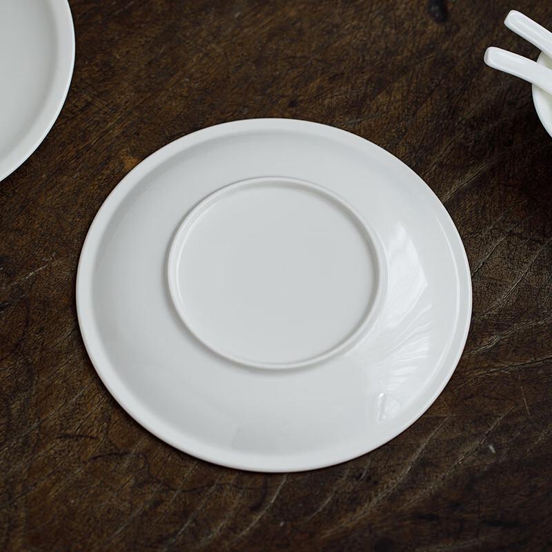 Ru Han White Ceramic Divided Dumpling Plate