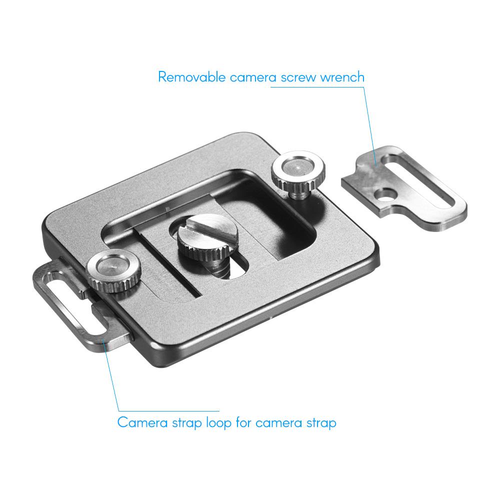 38mm Ultra thin Universal Quick Release Plate with Camera Strap Loop Removable Camera Screw Wrench for Arca Swiss