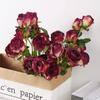 Artificial Roses,4pcs 20Heads Faux Roses Silk Fake Roses with Stem for DIY Wedding Bouquet Floral Arrangements Home Party Centerpiece Decoration