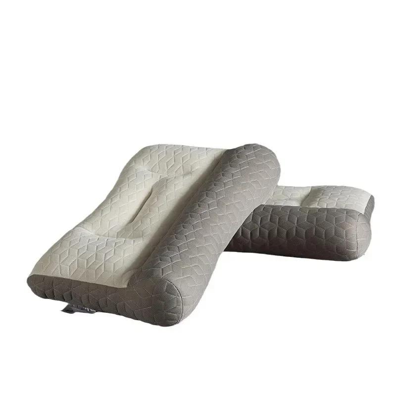 Latex memory pillow neck pillow orthopedic sleep aid neck pillow high elastic soft porosity suitable for home
