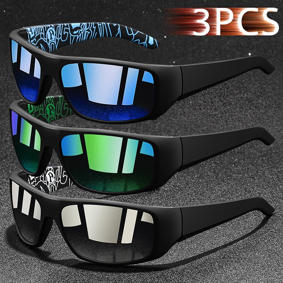 3 Stück Mode Vintage Angeln Radfahren Sport Sonnenbrille Männer Frauen Laufen Bergsteigen Sport Mann Sonnenbrille UV400 Brillen