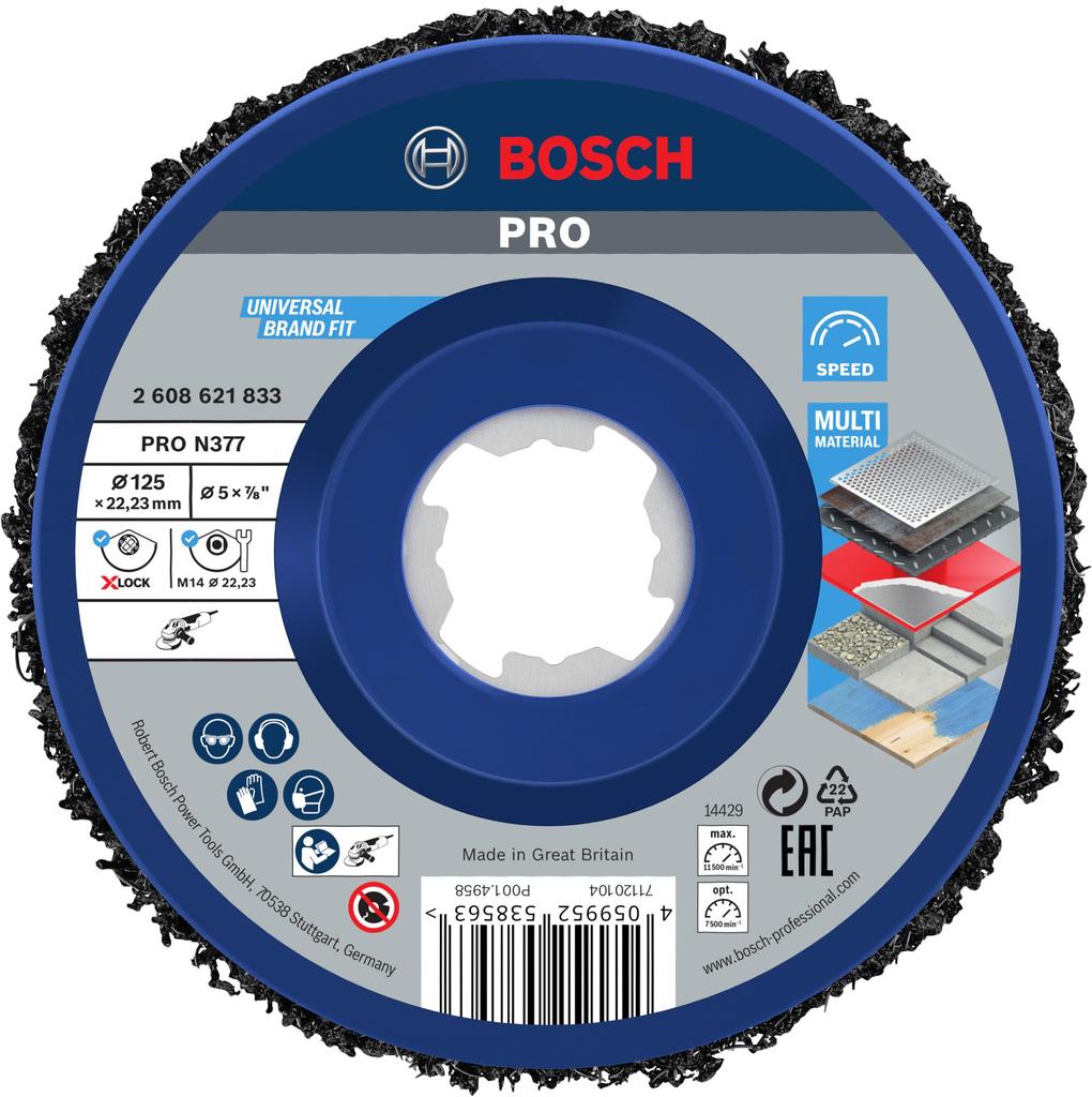 Bosch X-Lock 2608621833 Cleaning Disc (4.9 inches (125 mm) Diameter
