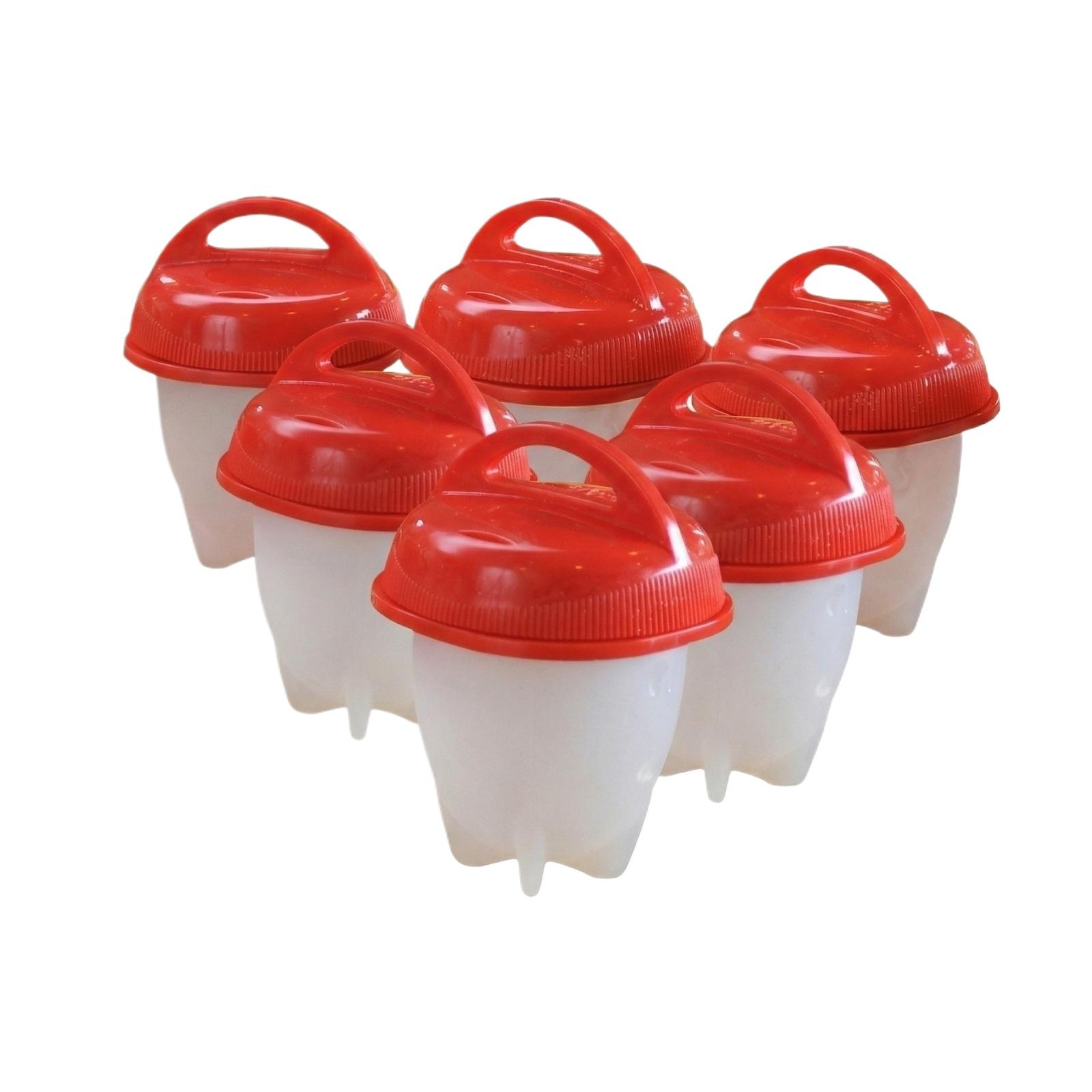 

Non-Stick Silicone Egg Cups High Heat Resistant Egg Poacher Cups Kitchen Cooking Tools one size красный