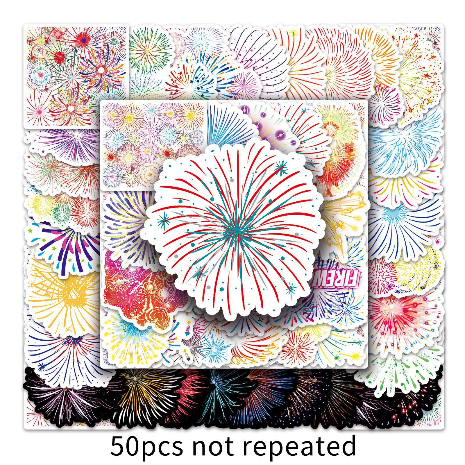 

50 Fireworks Doodle Personality Cartoon Small Fresh Guka Children s DIY Mobile Suitcase Stickers Waterproof