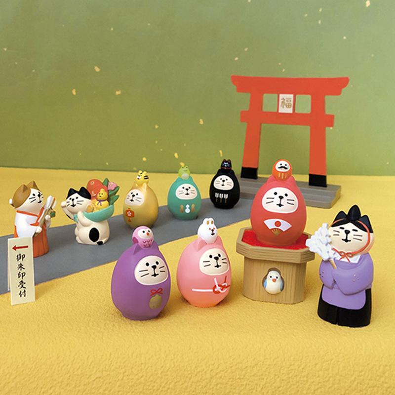 Zakka Japan Lucky Cow Japan Miniature Figurines Resin Craft Bookshelf Decoration Collectible Japan Decoration