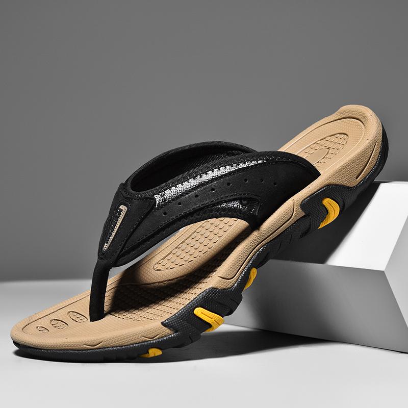 High Quality Men's Slippers Luxury Breathable Genuine Leather New Slippers Man Casual Flats Flip-flops for Men Designer Slippers