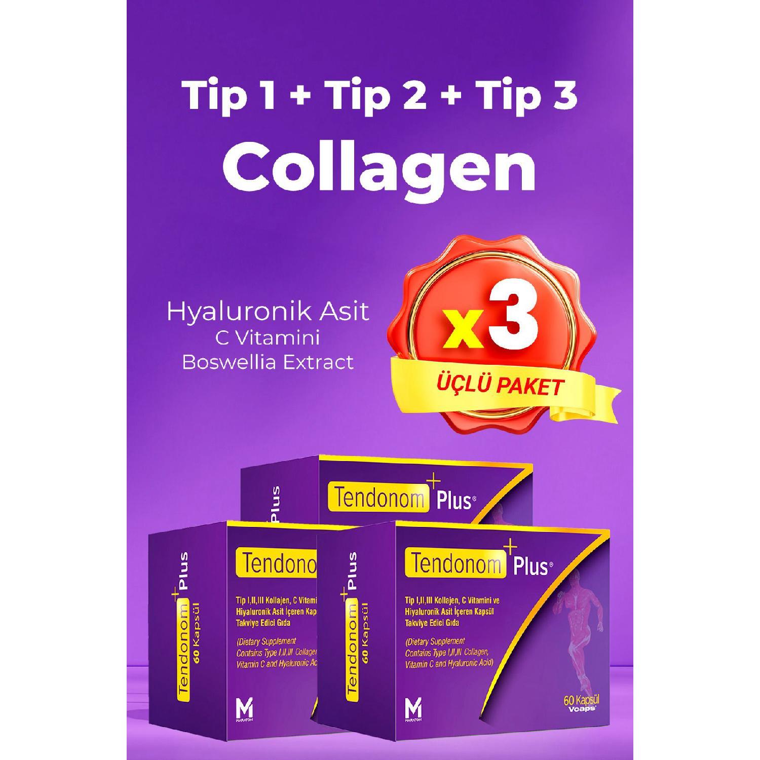

Type 1-2-3 Collagen Hyaluronic Acid 60 Capsules X 3 Pieces