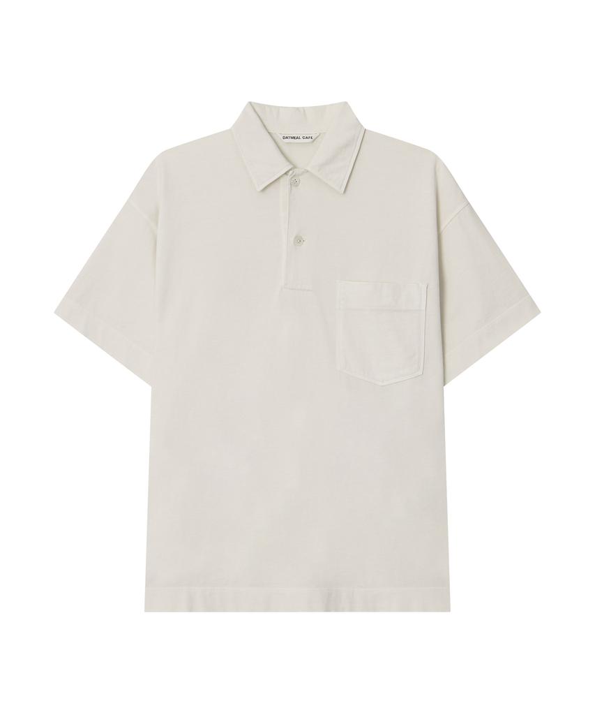 Oteumilkape Pigment-Dyed One-Pocket Polo Shirt - Ivory