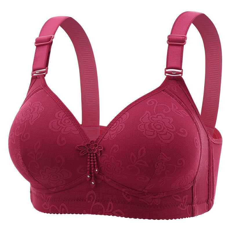 Plus Size Jacquard Bra: Comfortable Lift with Side Support, No Underwire, Beautiful Back Design