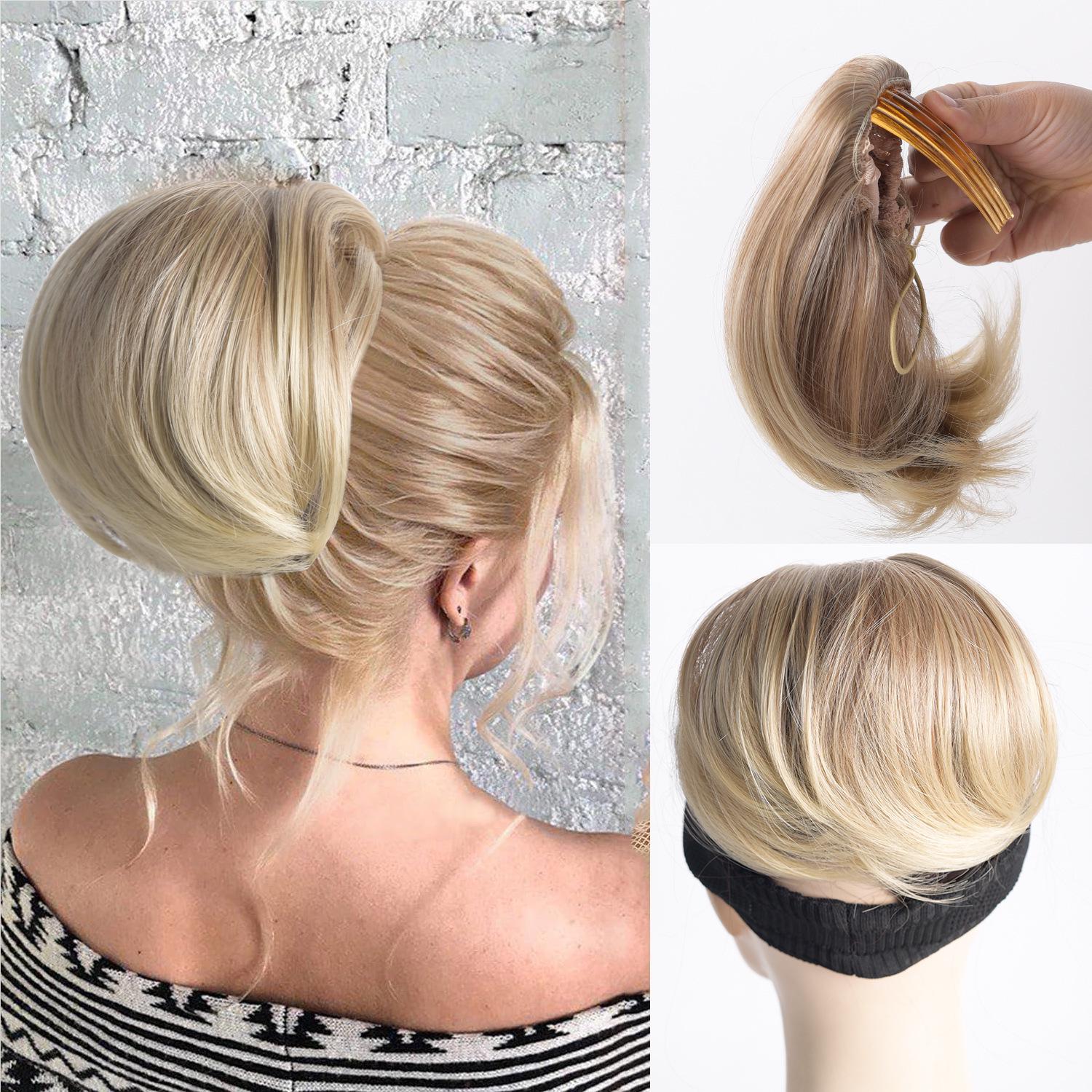 

6-дюймовый парик с хвостиком в европейском и американском стиле с внутренней пряжкой-гребнем